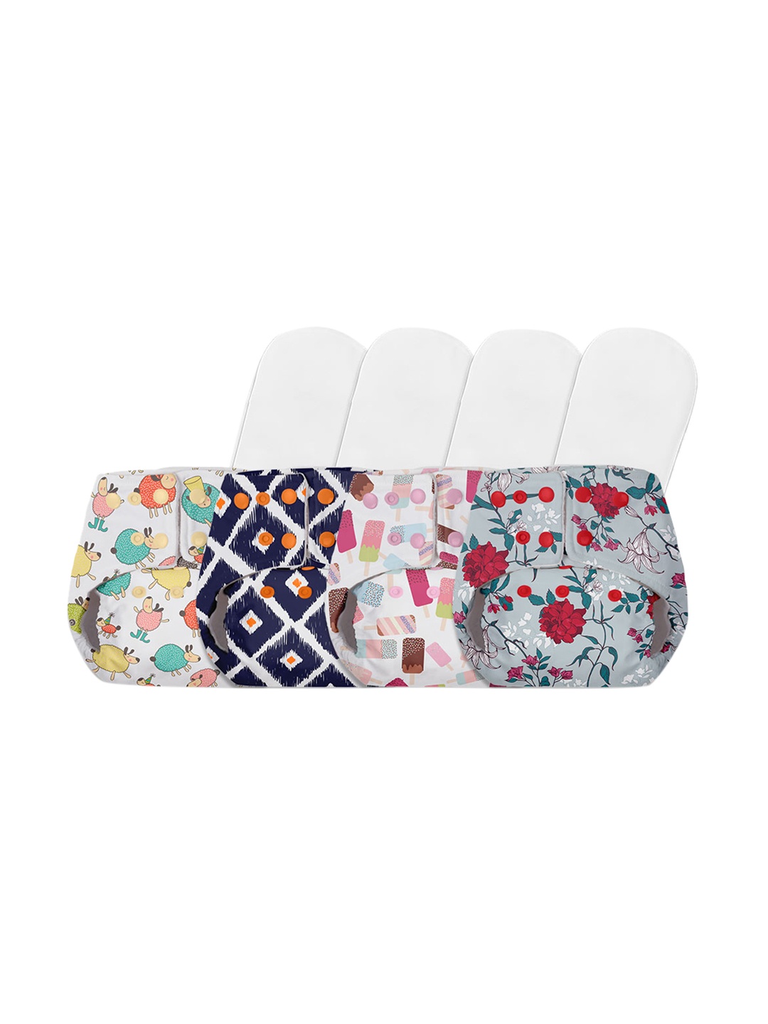 

BASIC by SuperBottoms Multi Pack of 4 Sustainable Reusable Diapers