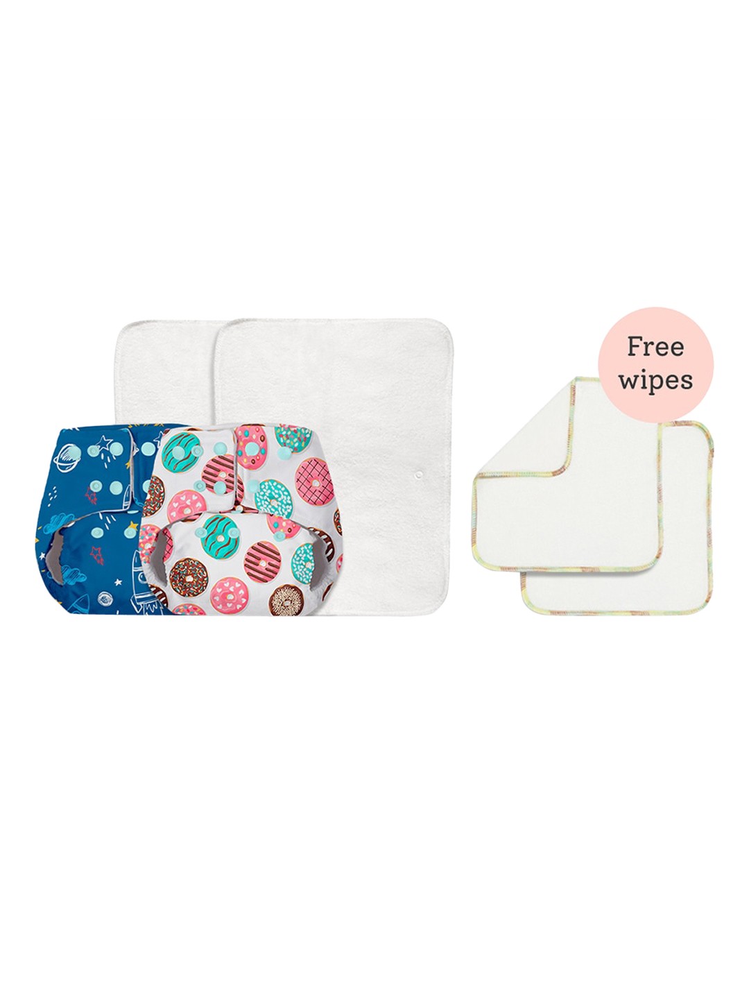 

BASIC by SuperBottoms Pack of 2 Cloth Diaper Sustainable Reusable Wipe, Multi