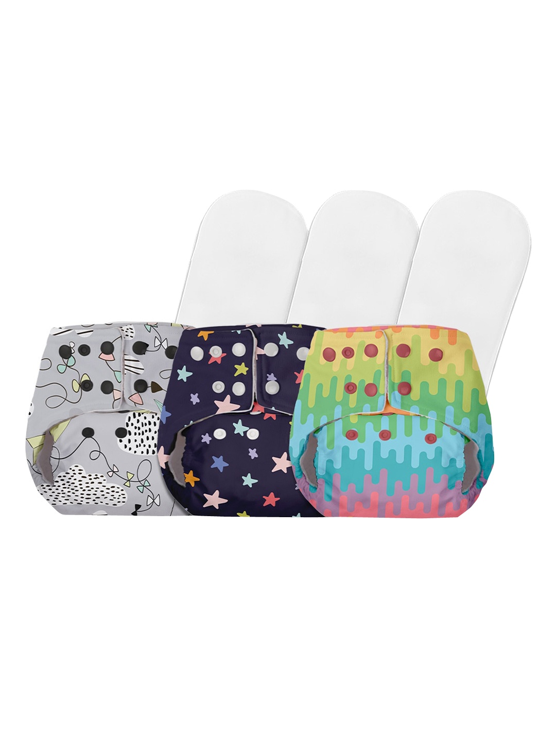 

BASIC by SuperBottoms Kids Set of 3 Multi Sustainable Reusable Diapers