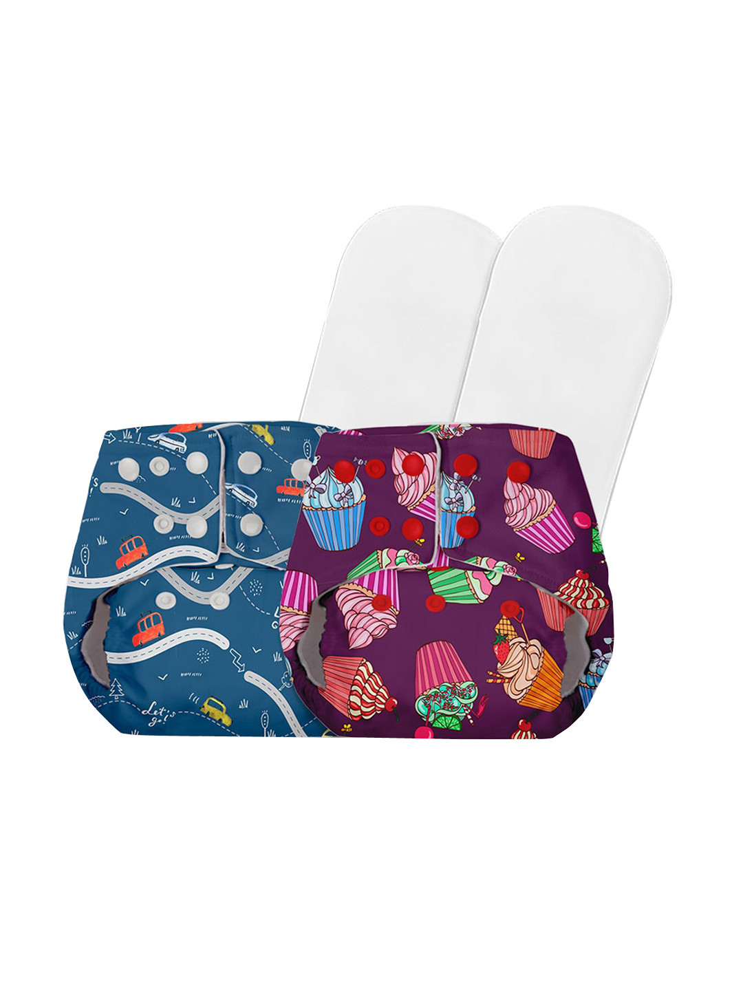 

BASIC by SuperBottoms Pack of 2 Assorted Sustainable Reusable Diapers, Multi