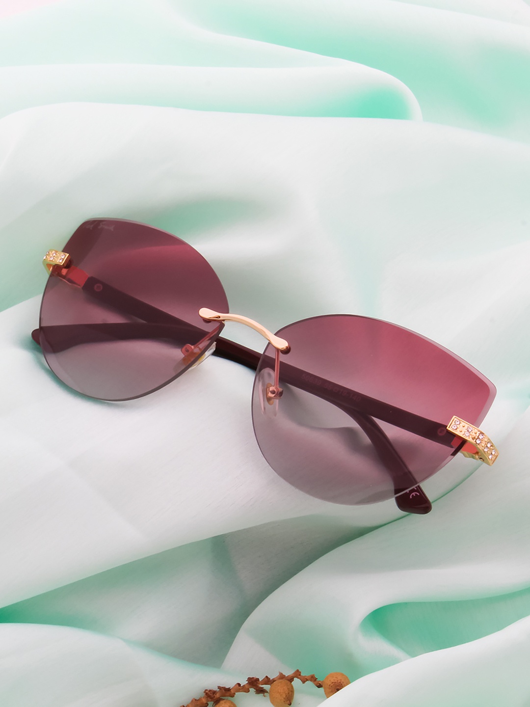 

Ted Smith Women Red Lens & Gold-Toned Cateye Sunglasses with UV Protected Lens