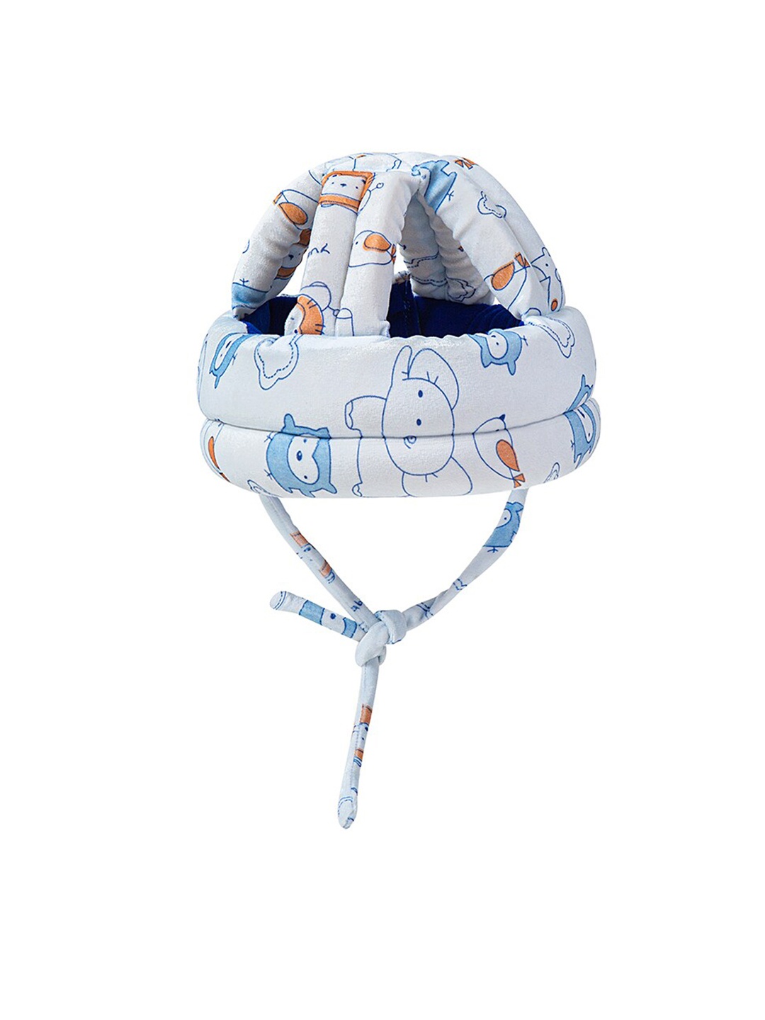 

Baby Moo Kids Blue & White Graphic Printed Cushioned Safety Helmet