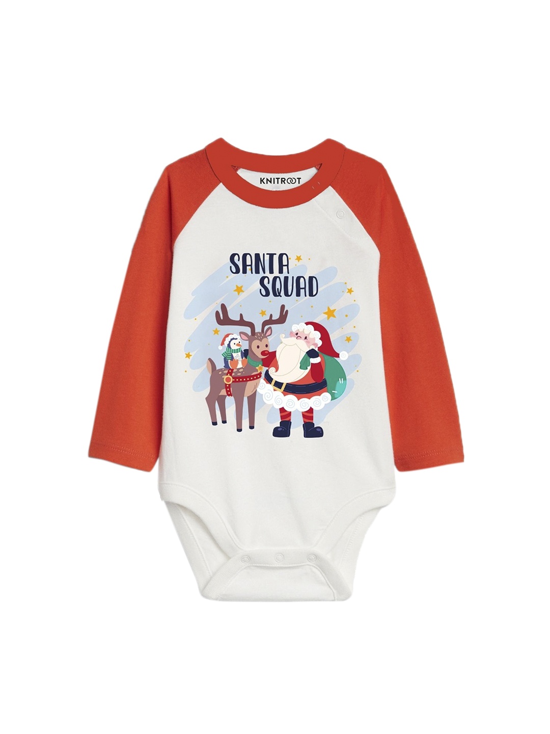 

KNITROOT Infants Red & White Printed Bodysuit
