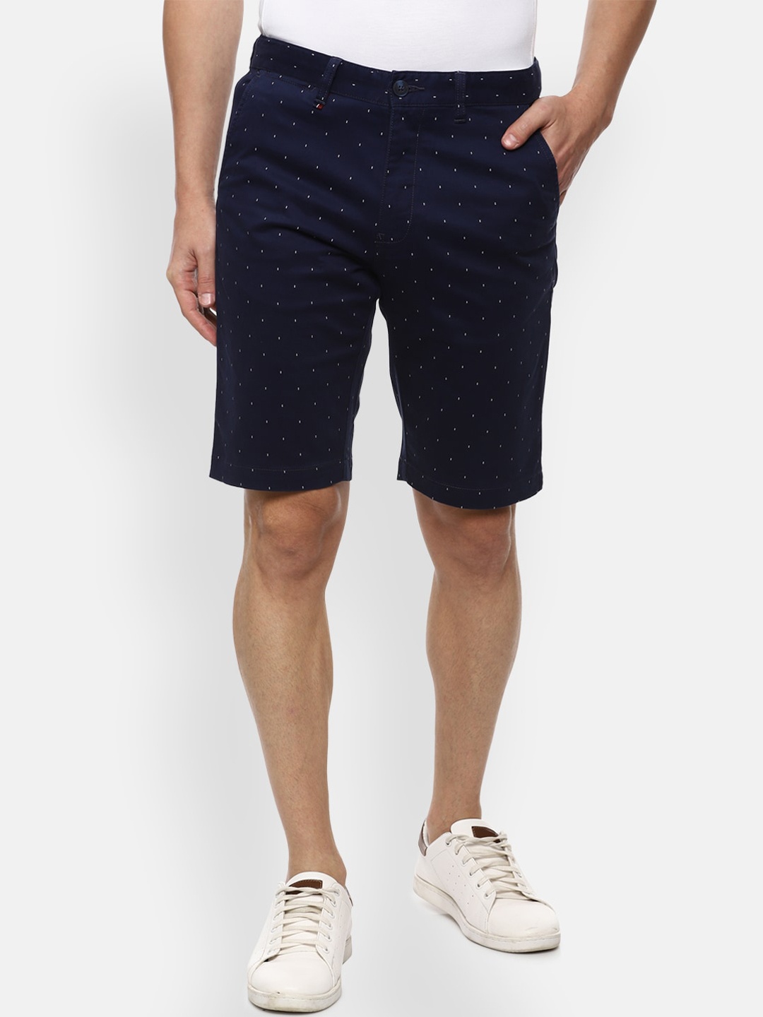 Louis Philippe Sport Men Navy Blue Printed Regular Shorts