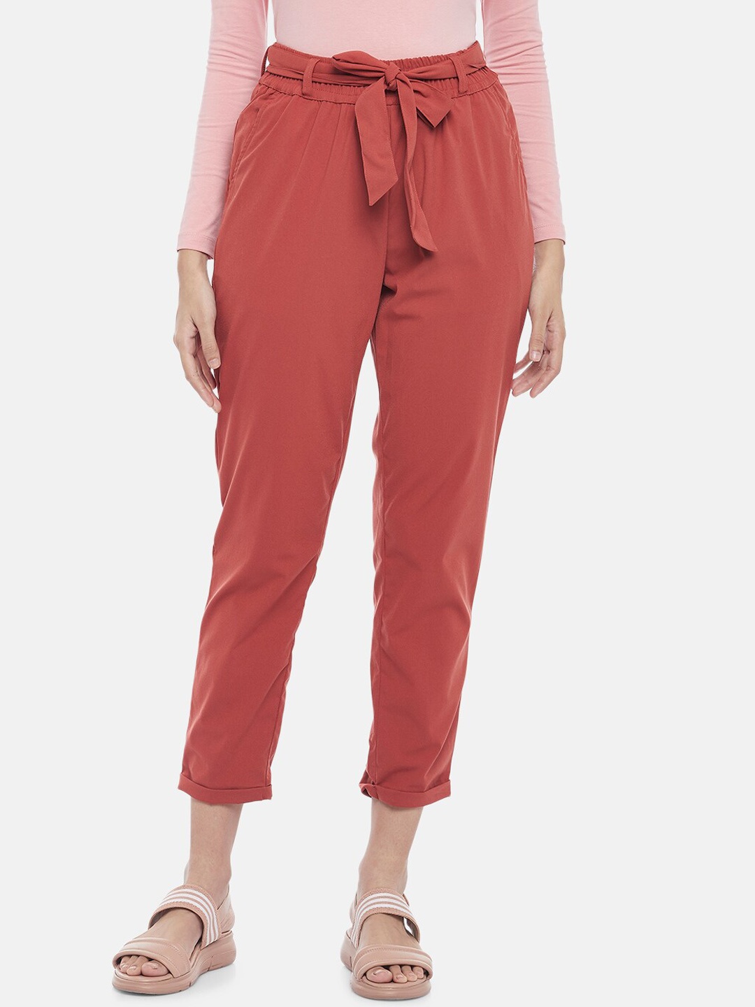 

Honey by Pantaloons Women Rust Peg Trousers
