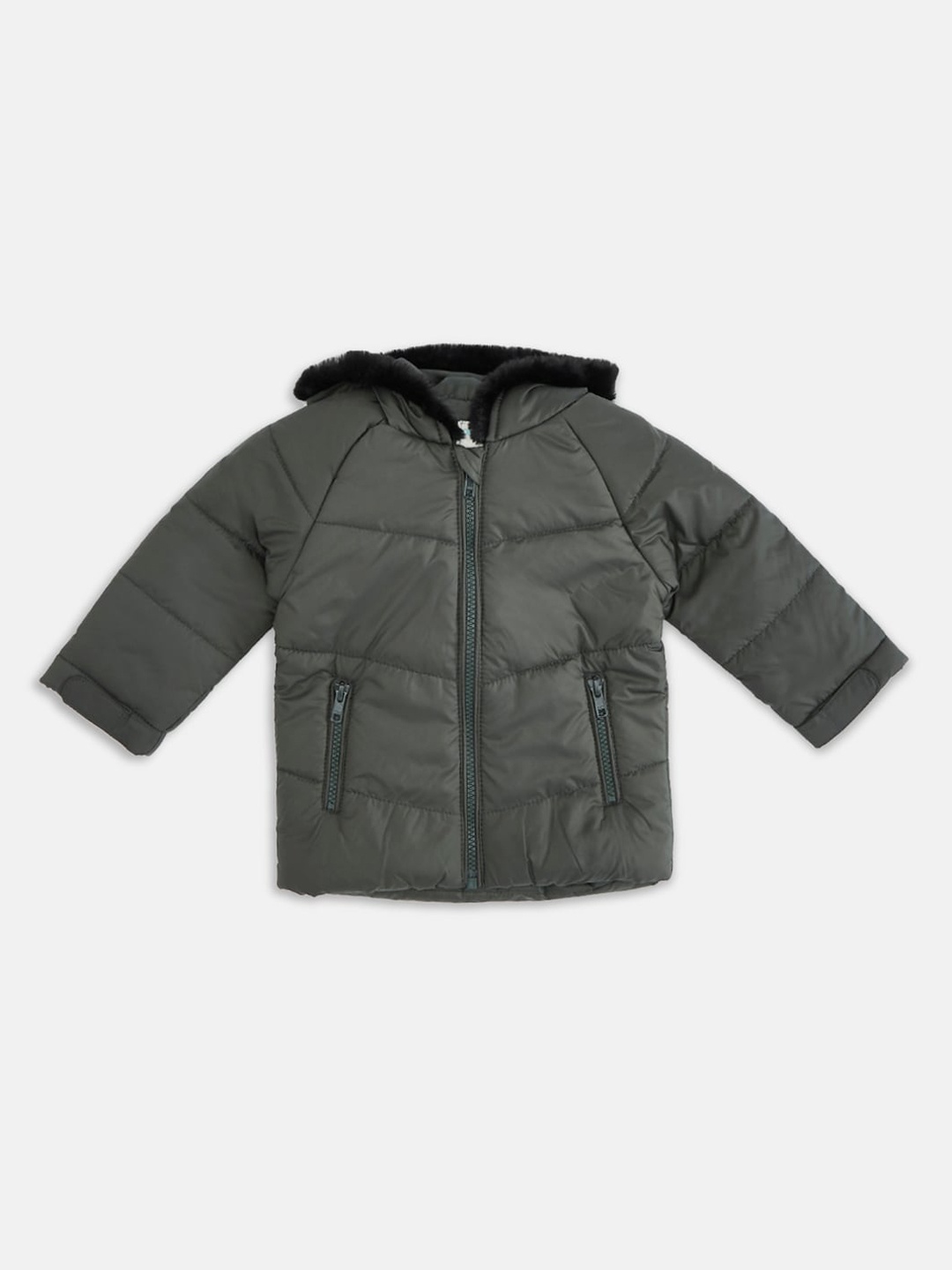 

Pantaloons Baby Boys Olive Green Puffer Jacket