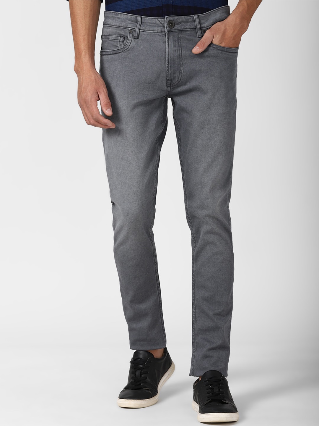 

Peter England Casuals Men Grey Clean Look Mid-Rise Jeans
