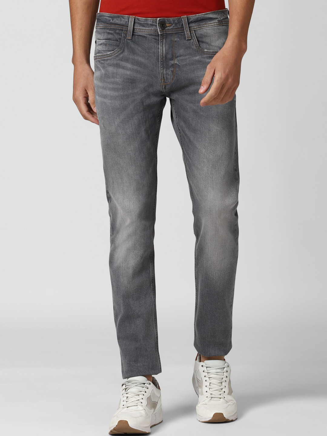 

Peter England Casuals Men Grey Heavy Fade Jeans