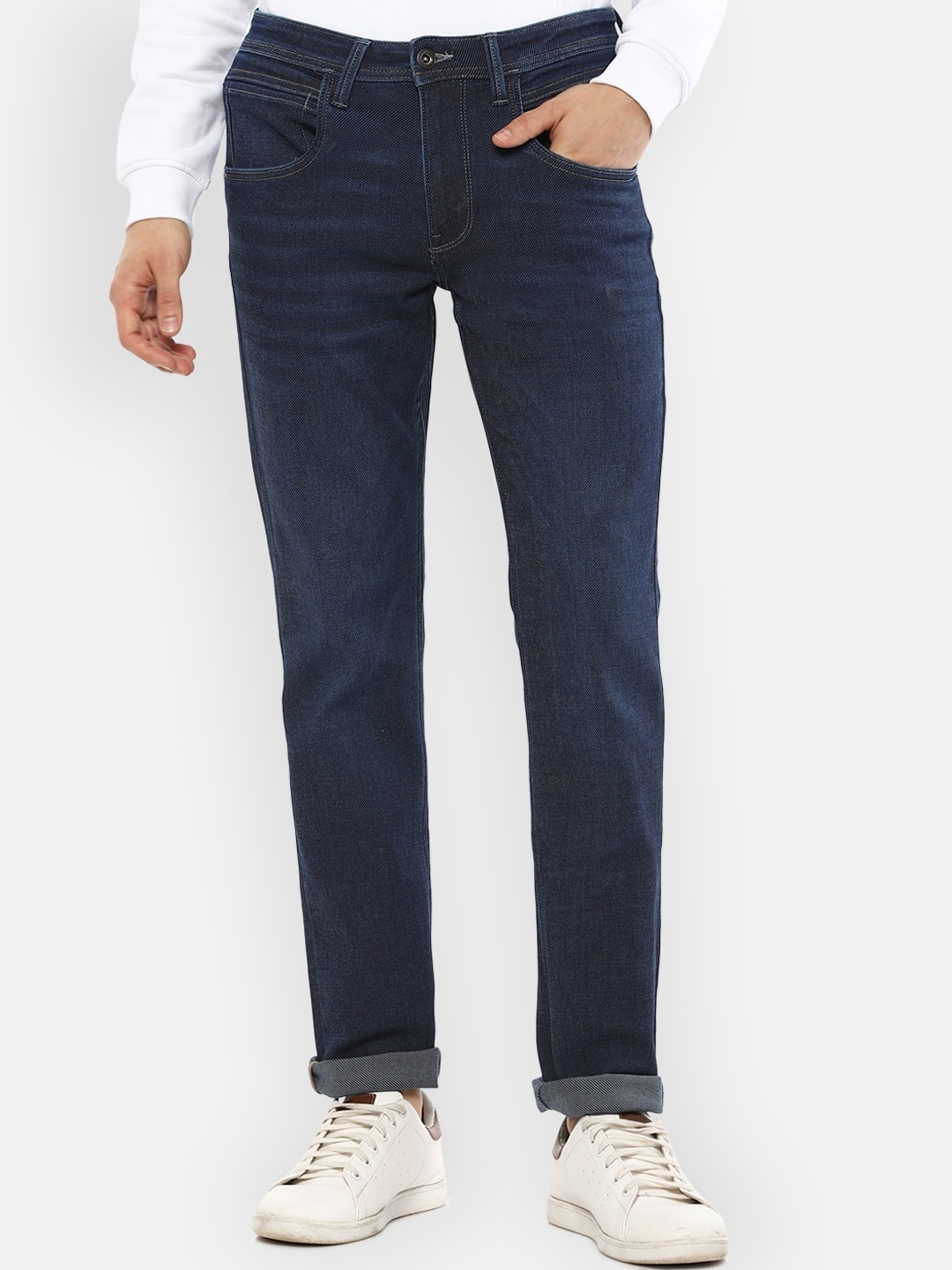

VAN HEUSEN DENIM LABS Men Navy Blue Slim Fit Jeans