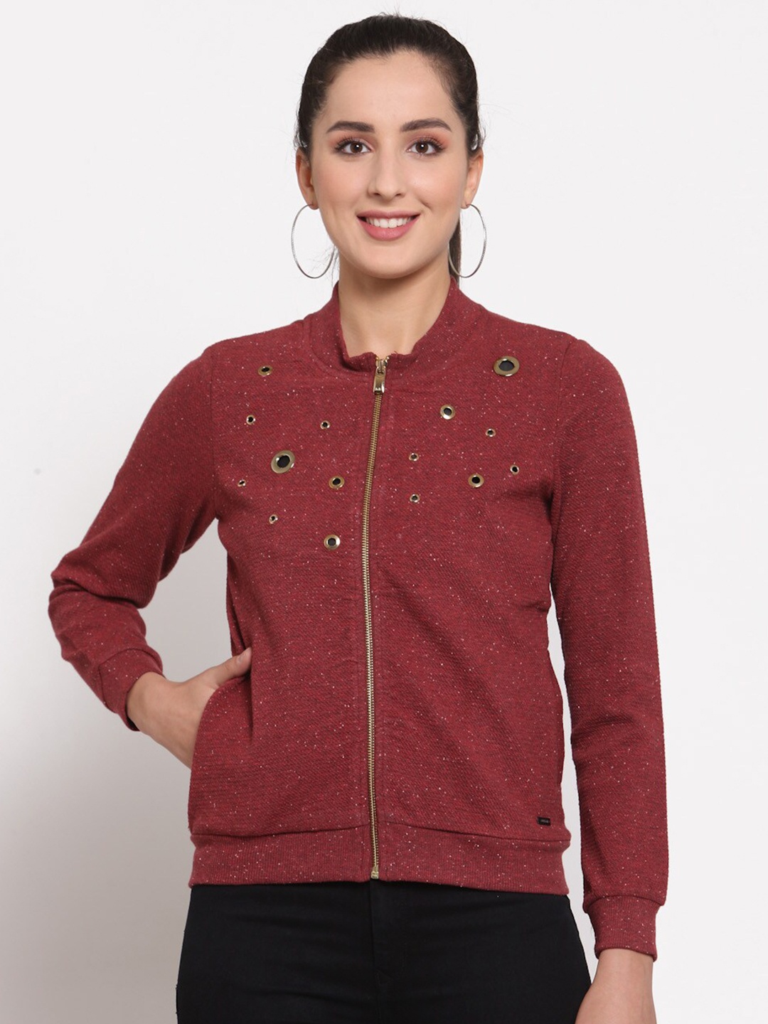 

Juelle Women Red Embellished Sweatshirt