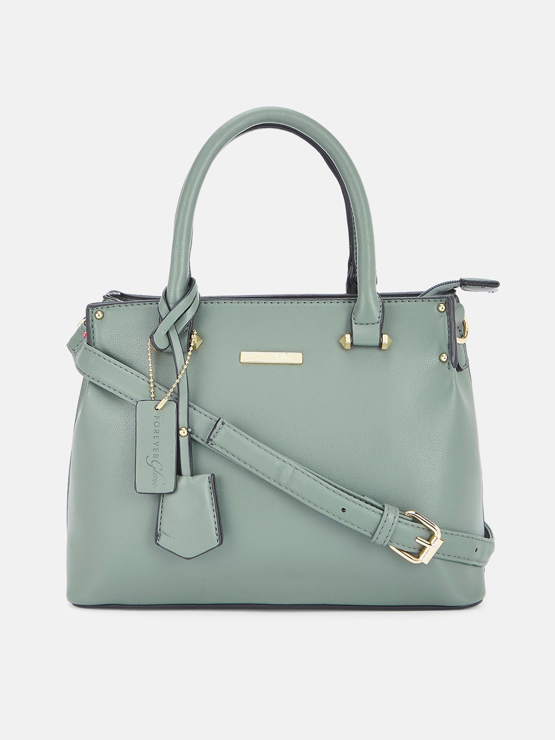 

Forever Glam by Pantaloons Mustard PU Structured Handheld Bag with Tasselled