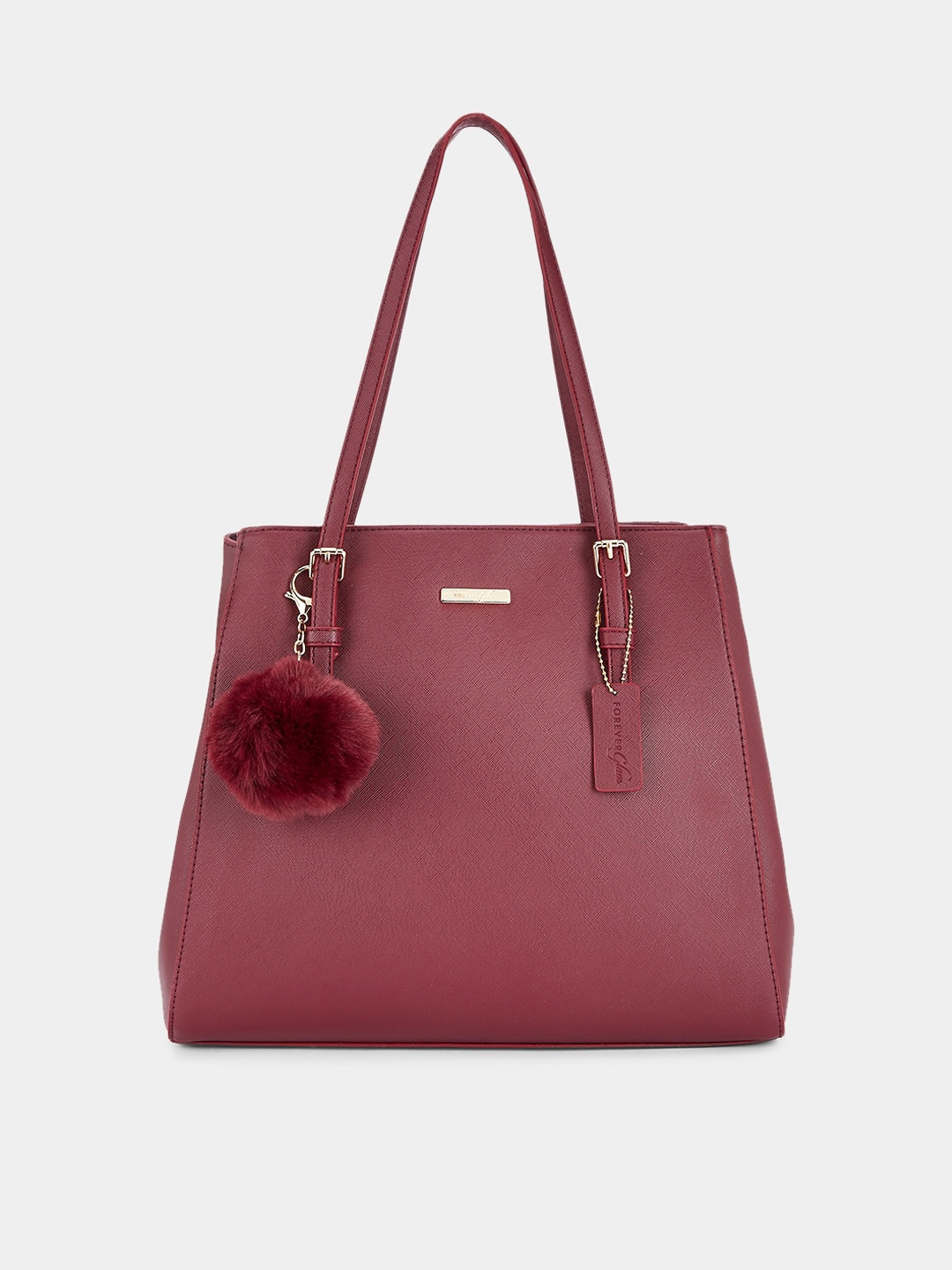 

Forever Glam by Pantaloons Mustard PU Structured Shoulder Bag with Tasselled