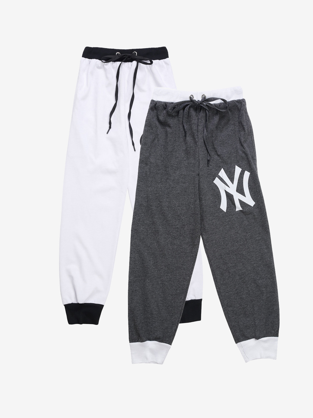 

VIMAL JONNEY Kids Pack Of 2 Solid Joggers, White