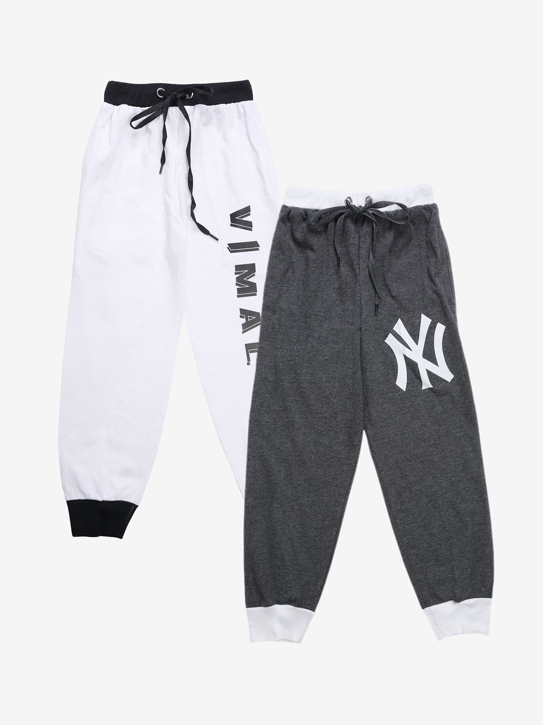 

VIMAL JONNEY Kids Pack Of 2 Printed Joggers, Grey
