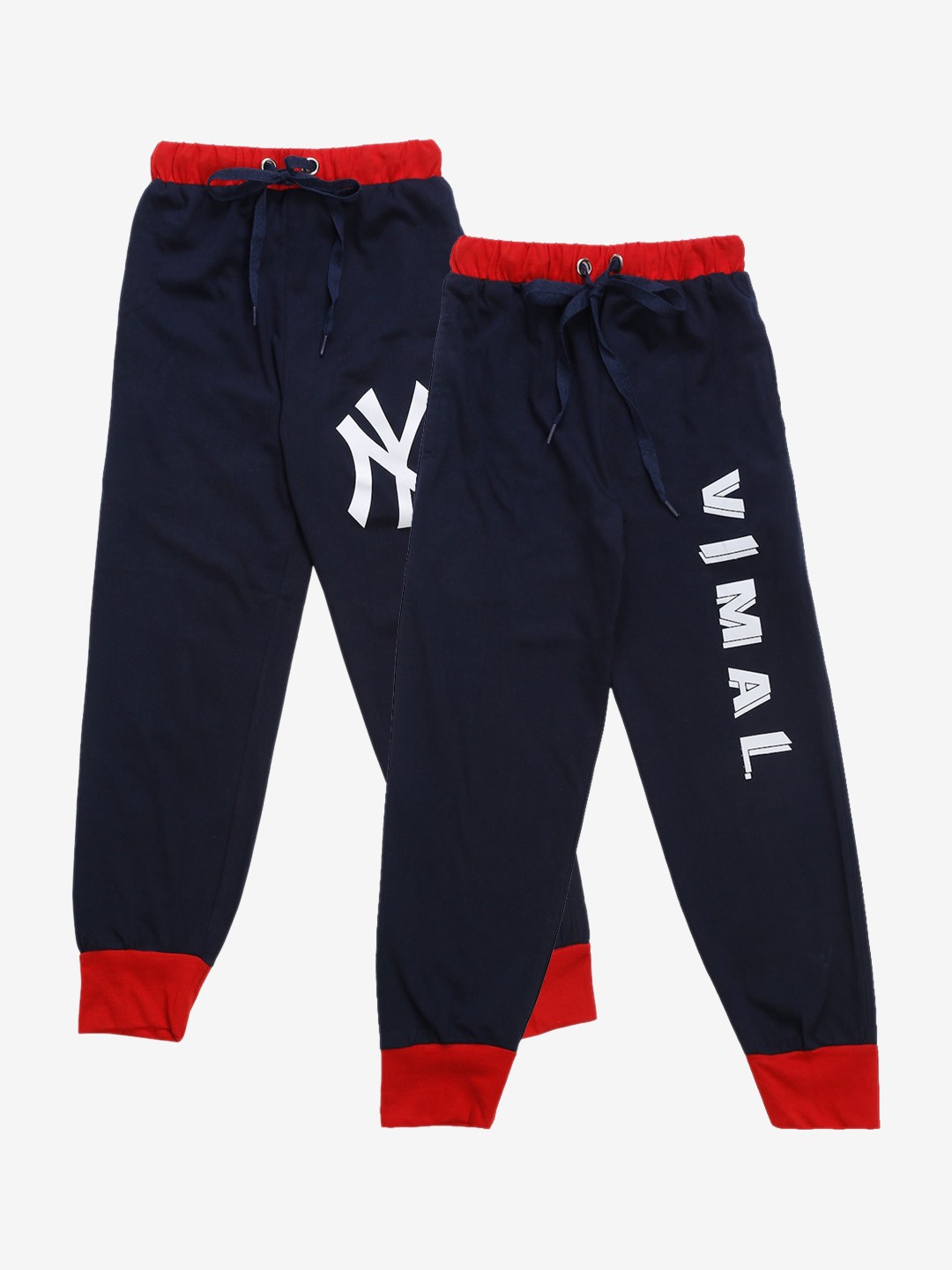 

VIMAL JONNEY Kids Pack Of 2 Solid Joggers, Navy blue