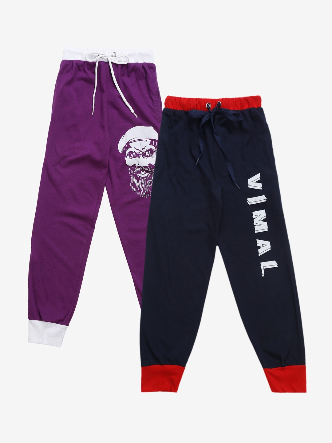 

VIMAL JONNEY Kids Pack Of 2 Printed Joggers, Purple