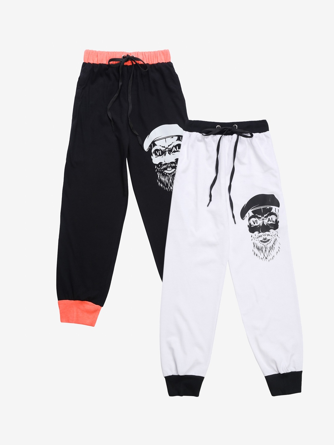 

VIMAL JONNEY Kids Pack Of 2 Solid Joggers, Black