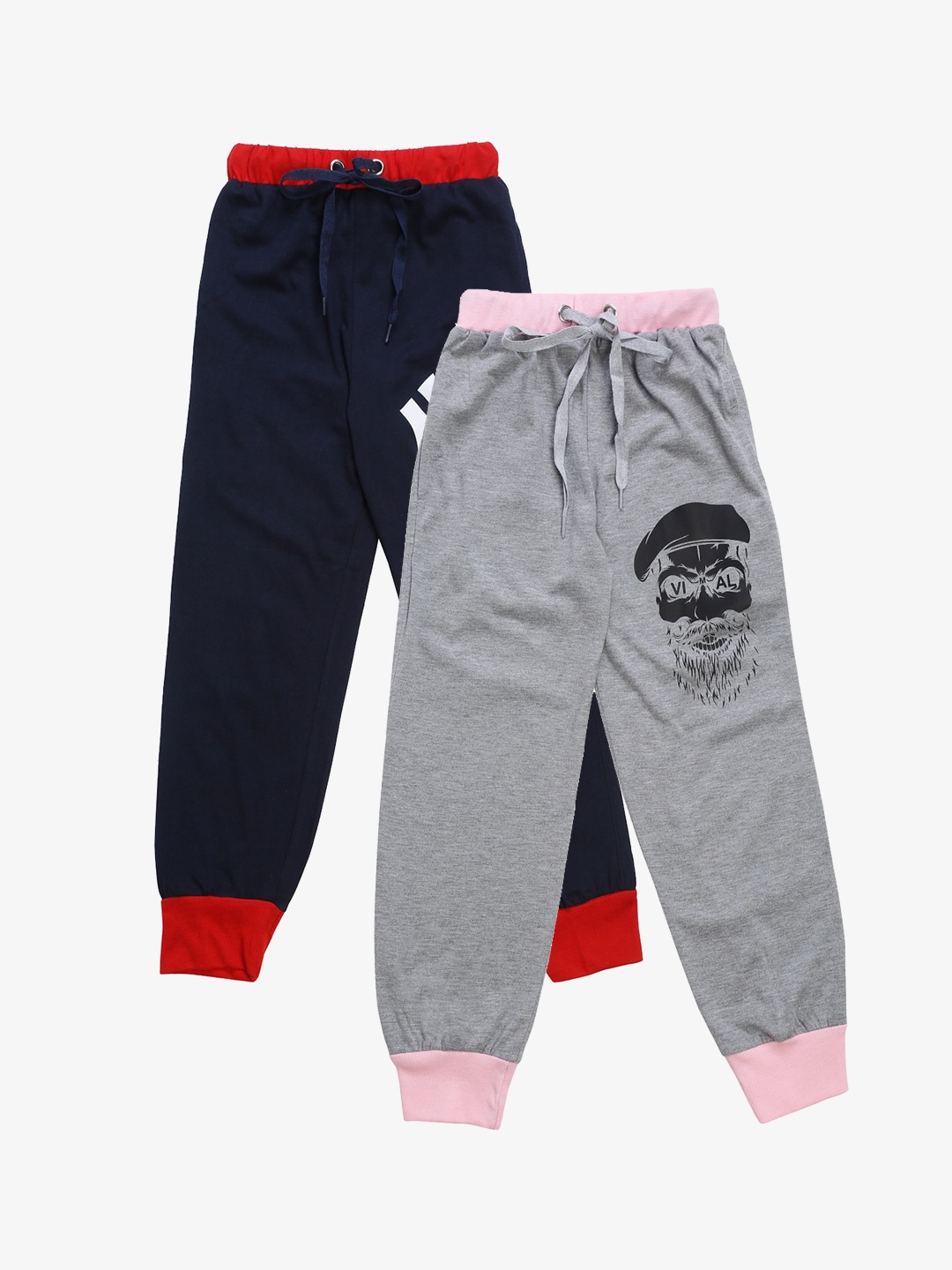 

VIMAL JONNEY Kids Pack Of 2 Printed Joggers, Grey
