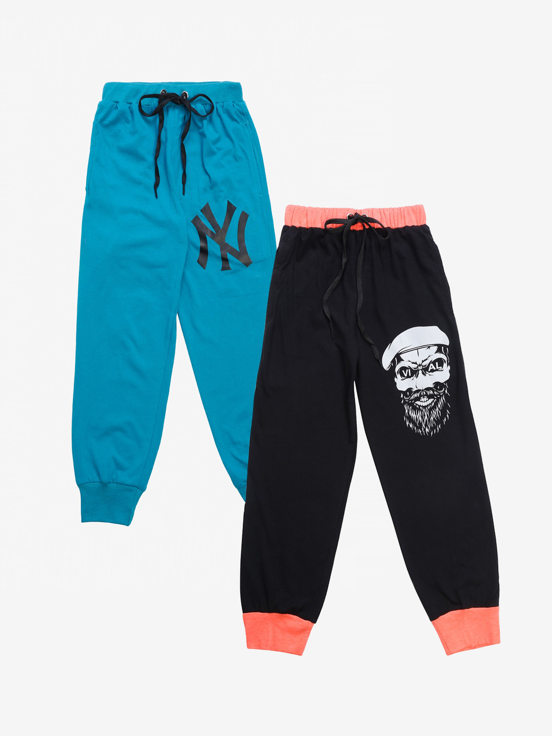 

VIMAL JONNEY Kids Pack Of 2 Solid Joggers, Black
