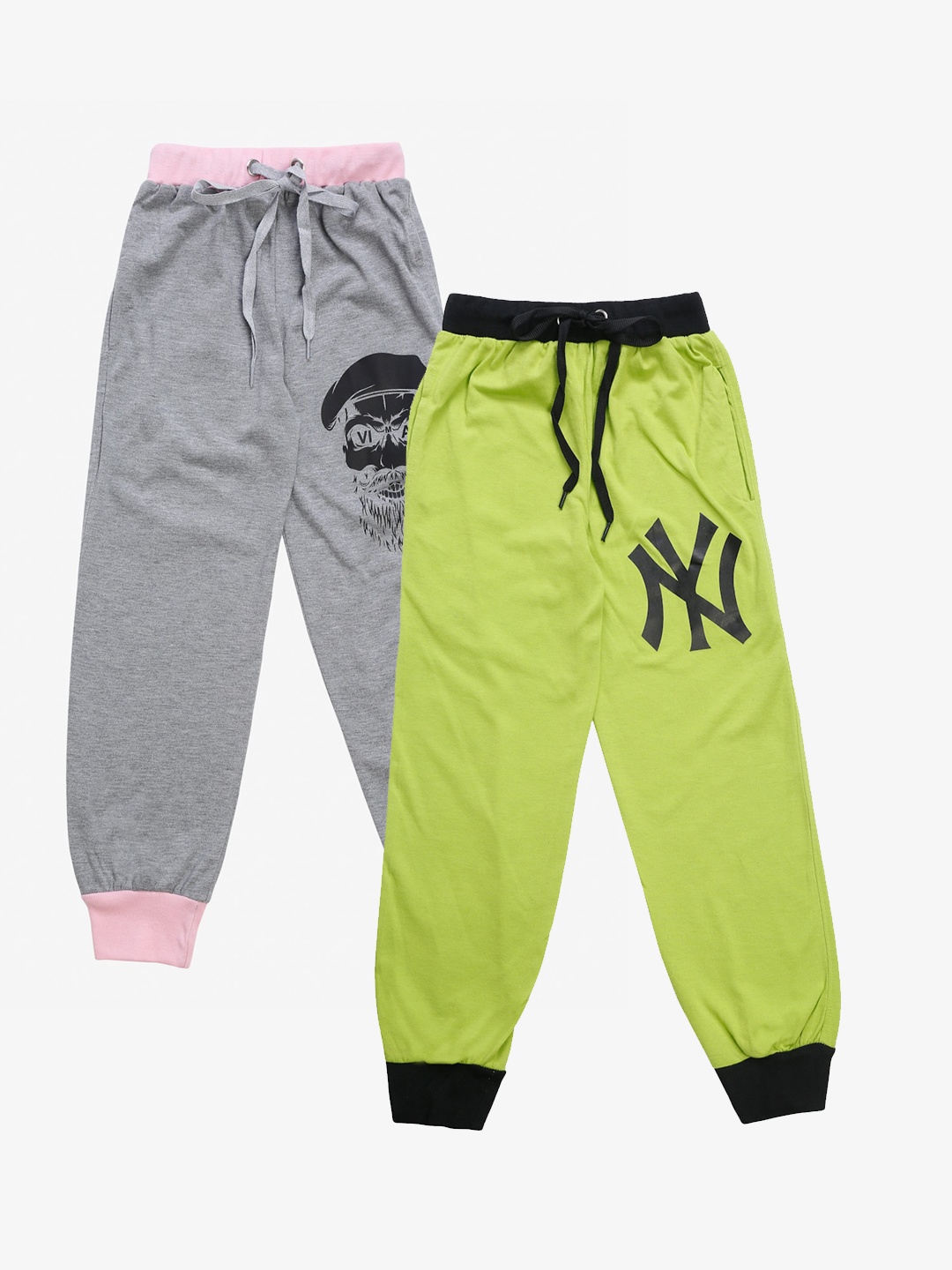 

VIMAL JONNEY Kids Pack Of 2 Printed Joggers, Grey
