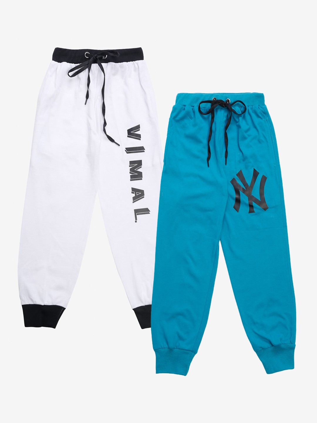 

VIMAL JONNEY Kids Pack Of 2 Printed Joggers, Blue