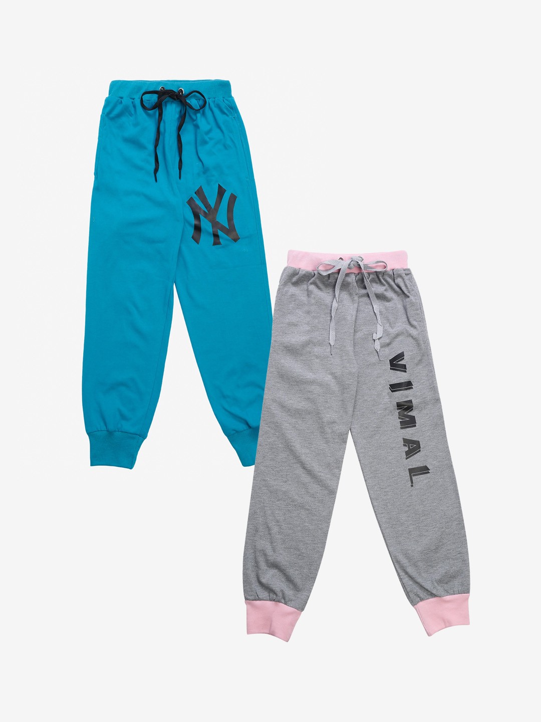 

VIMAL JONNEY Kids Pack Of 2 Solid Joggers, Blue
