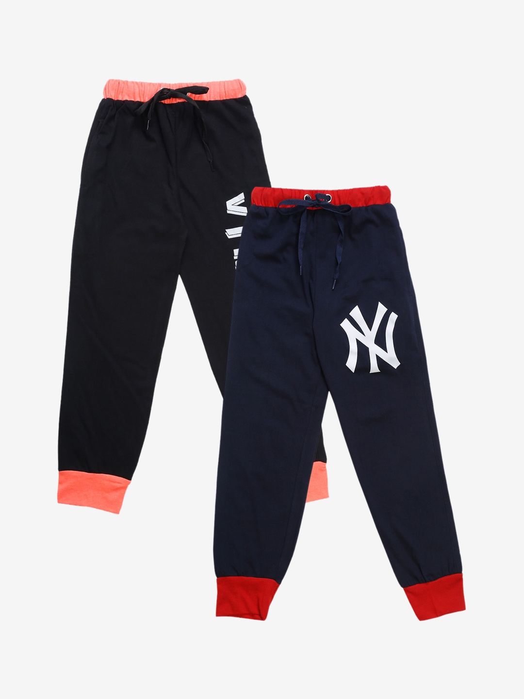 

VIMAL JONNEY Kids Pack Of 2 Printed Joggers, Navy blue