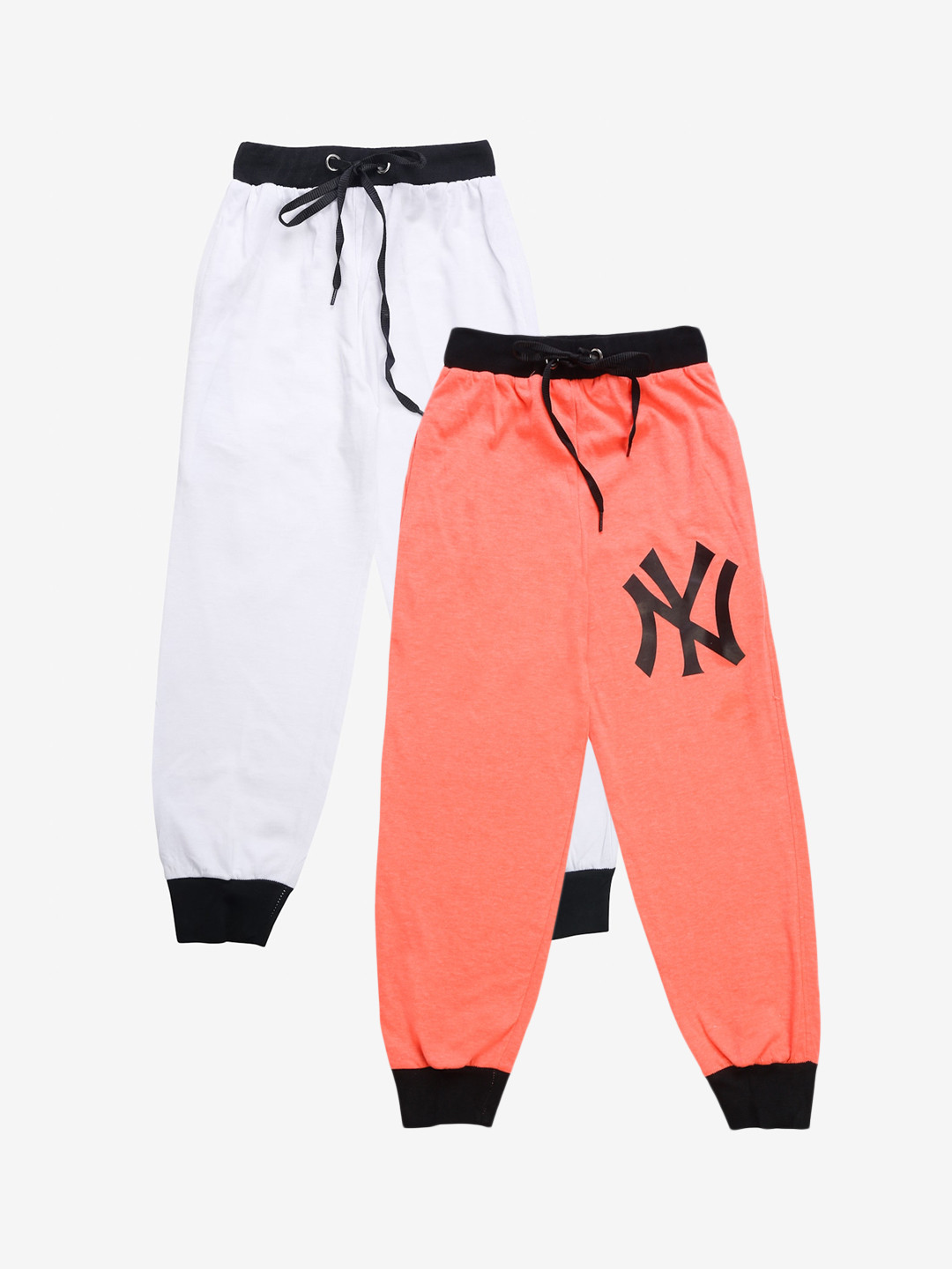 

VIMAL JONNEY Kids Pack Of 2 Printed Joggers, Peach