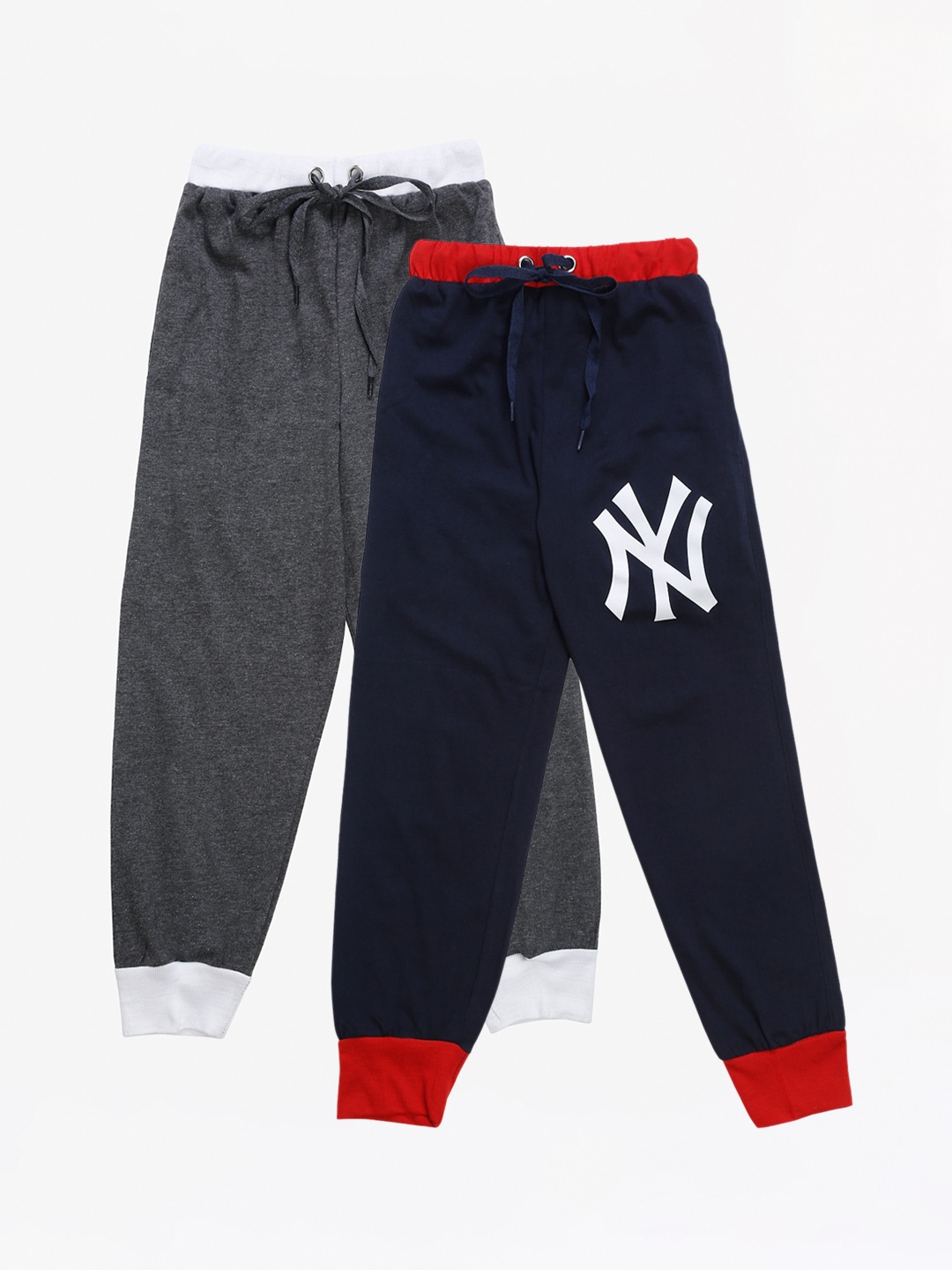 

VIMAL JONNEY Kids Pack Of 2 Solid Joggers, Grey
