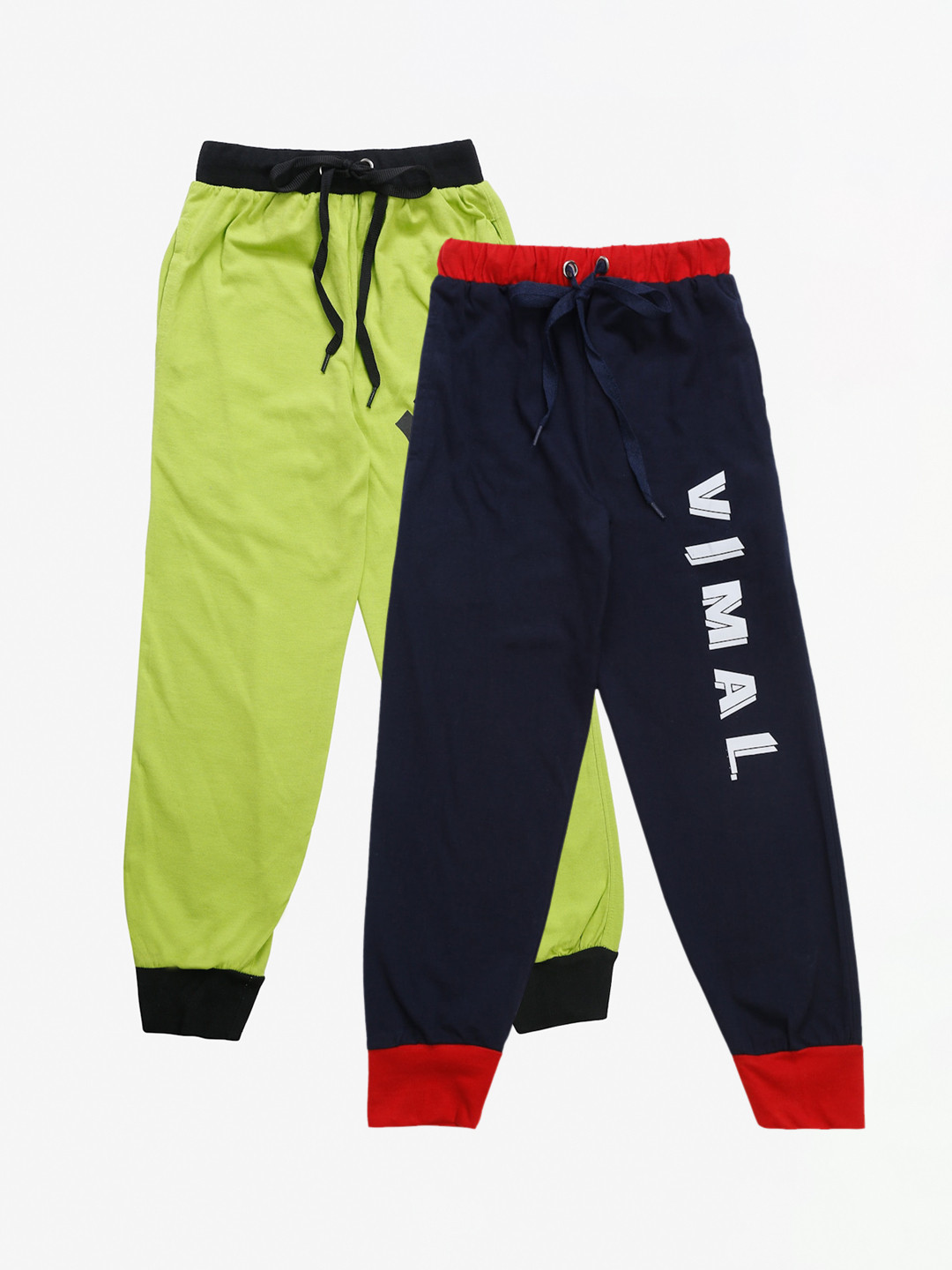 

VIMAL JONNEY Kids Pack Of 2 Printed Joggers, Green