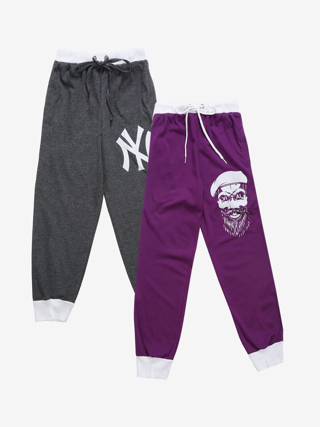 

VIMAL JONNEY Kids Pack Of 2 Printed Joggers, Purple