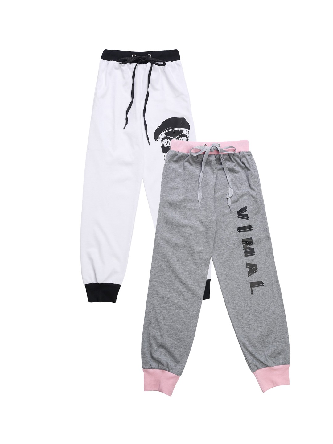 

VIMAL JONNEY Kids Pack Of 2 Solid Joggers, White