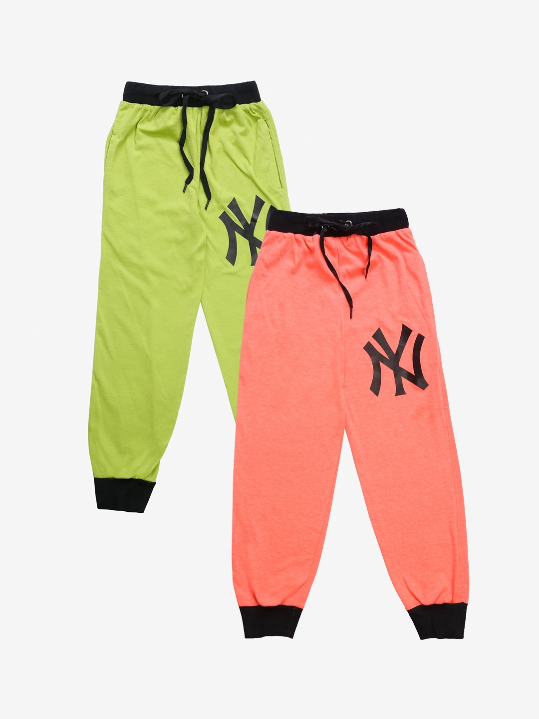 

VIMAL JONNEY Kids Pack Of 2 Solid Joggers, Green