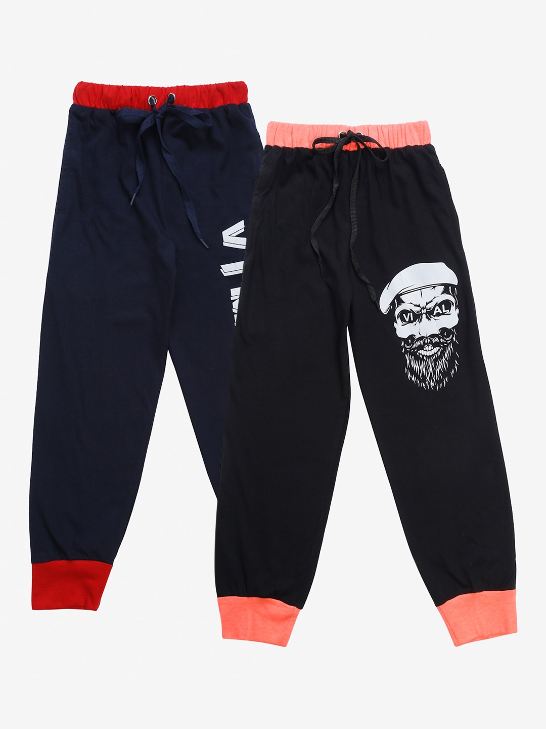 

VIMAL JONNEY Kids Pack Of 2 Solid Joggers, Black