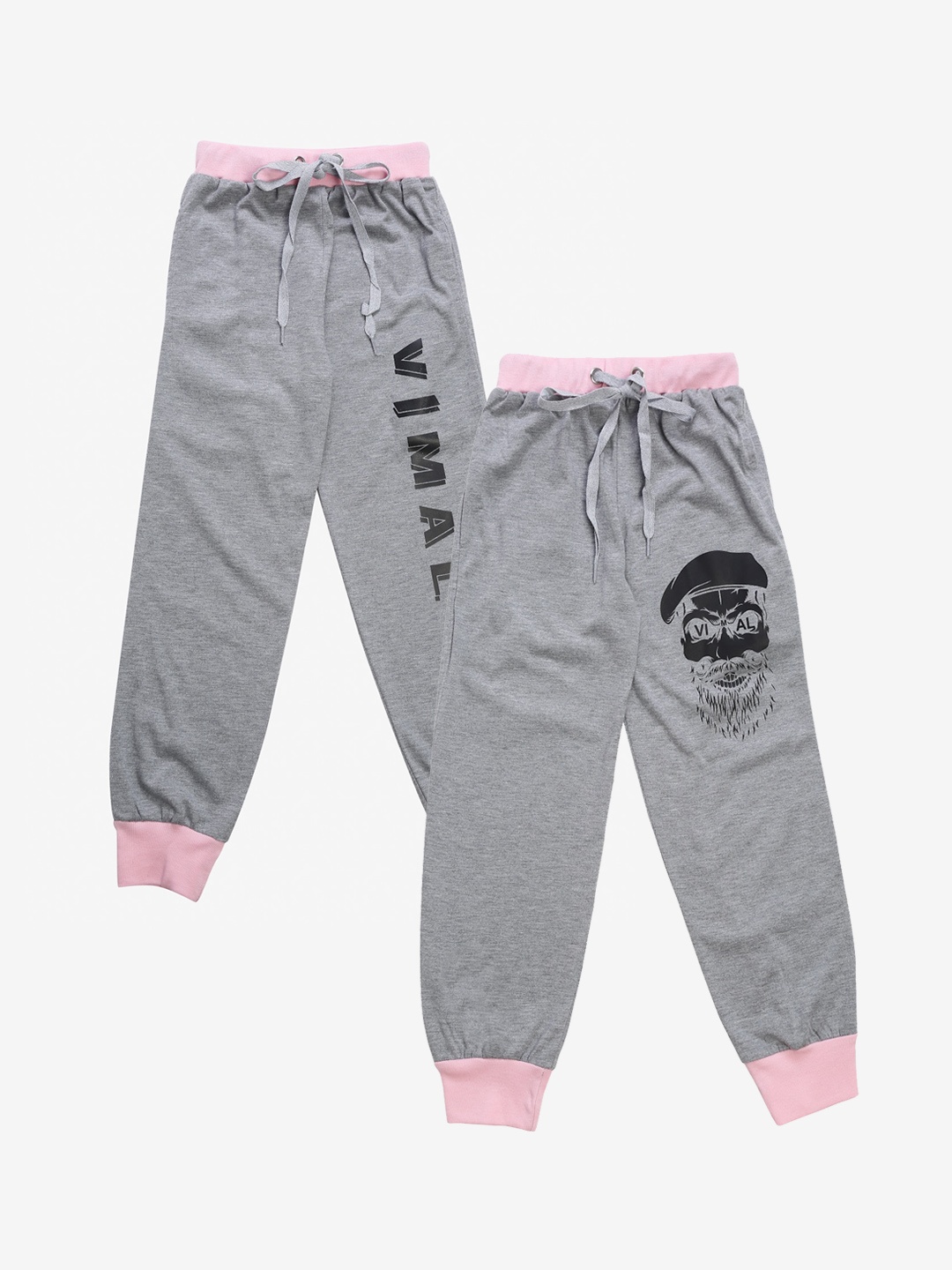 

VIMAL JONNEY Kids Pack Of 2 Solid Joggers, Grey