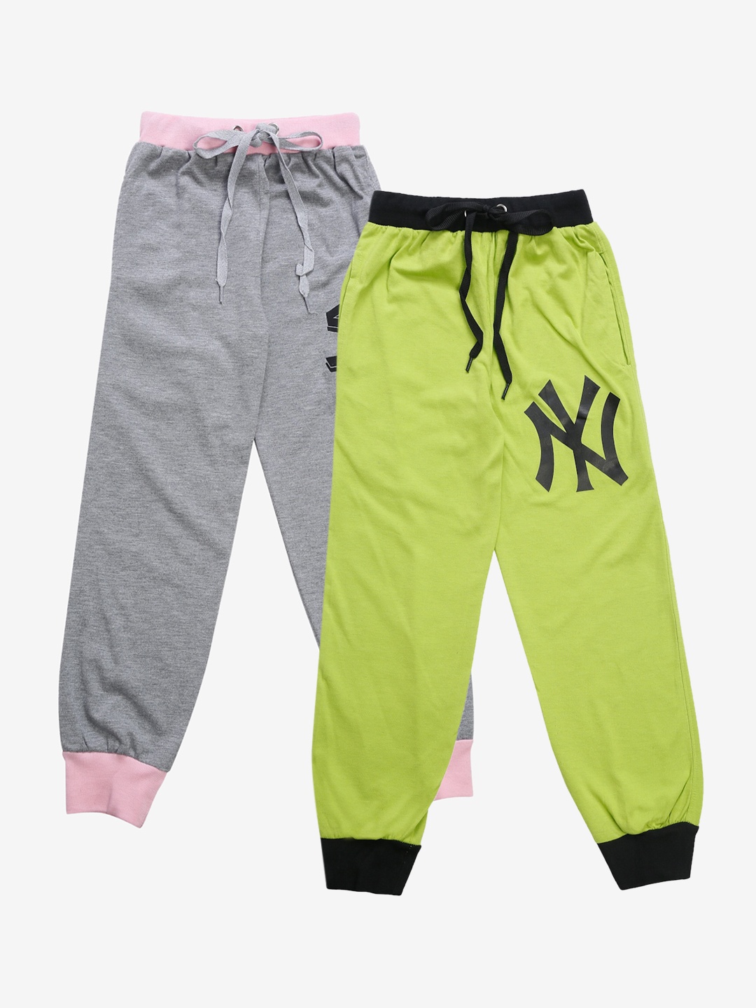 

VIMAL JONNEY Kids Pack Of 2 Printed Joggers, Green