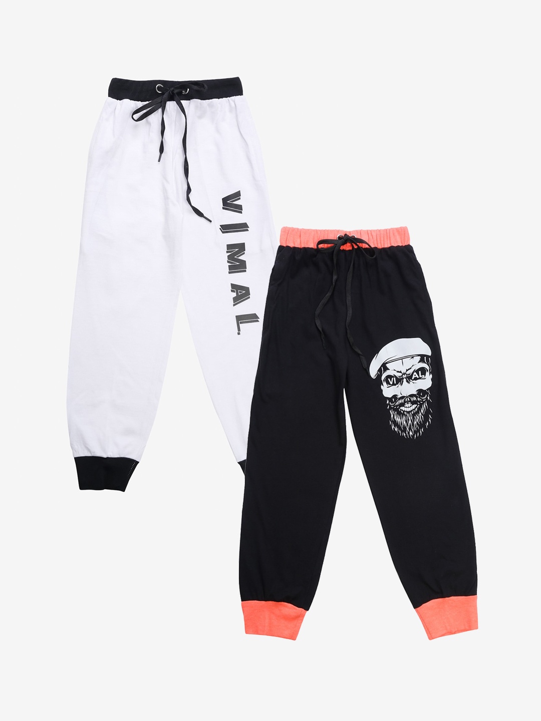 

VIMAL JONNEY Kids Pack Of 2 Solid Joggers, Black