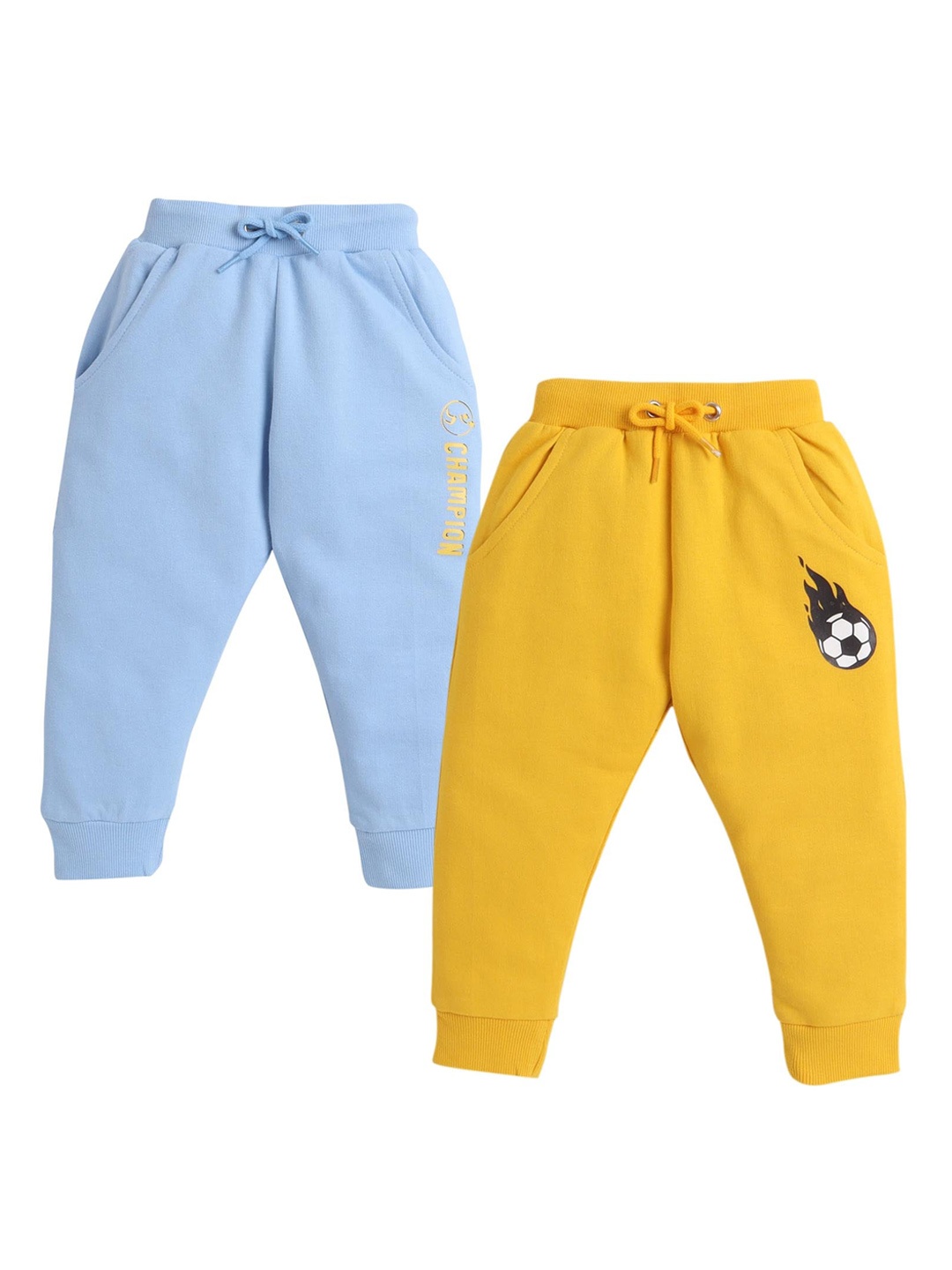 

BUMZEE Infant Boys Pack Of 2 Solid Joggers, Blue