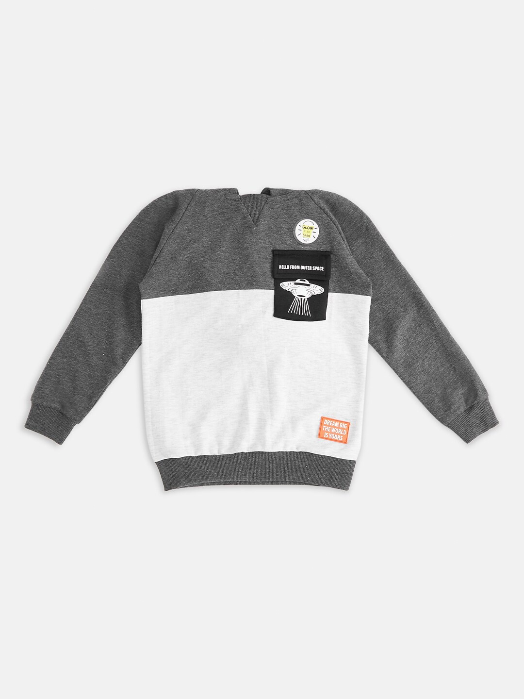 

Pantaloons Junior Boys Grey Colourblocked Sweatshirt