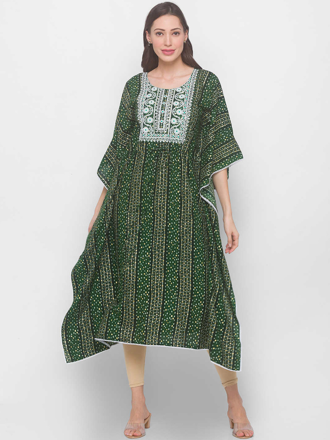 

ZOLA Women Green Ethnic Motifs Kaftan Kurta