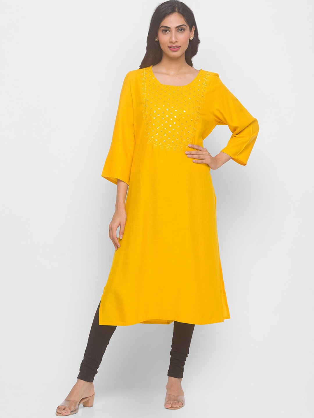 

ZOLA Women Mustard Yellow Kurta