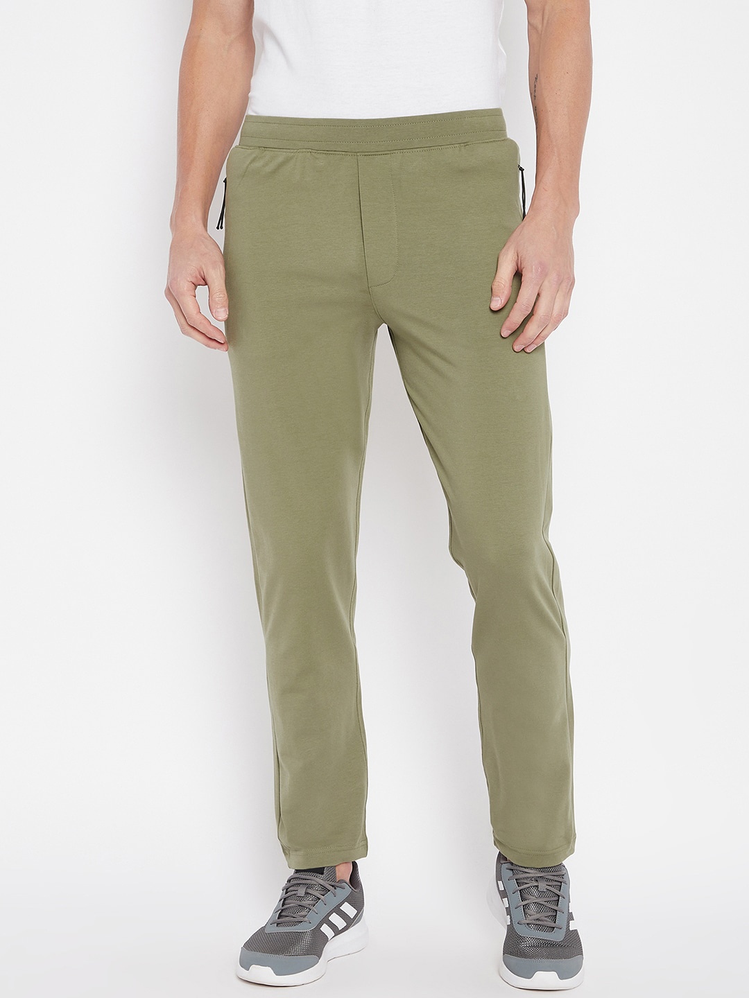 

Okane Men Olive-Green Solid Track Pants