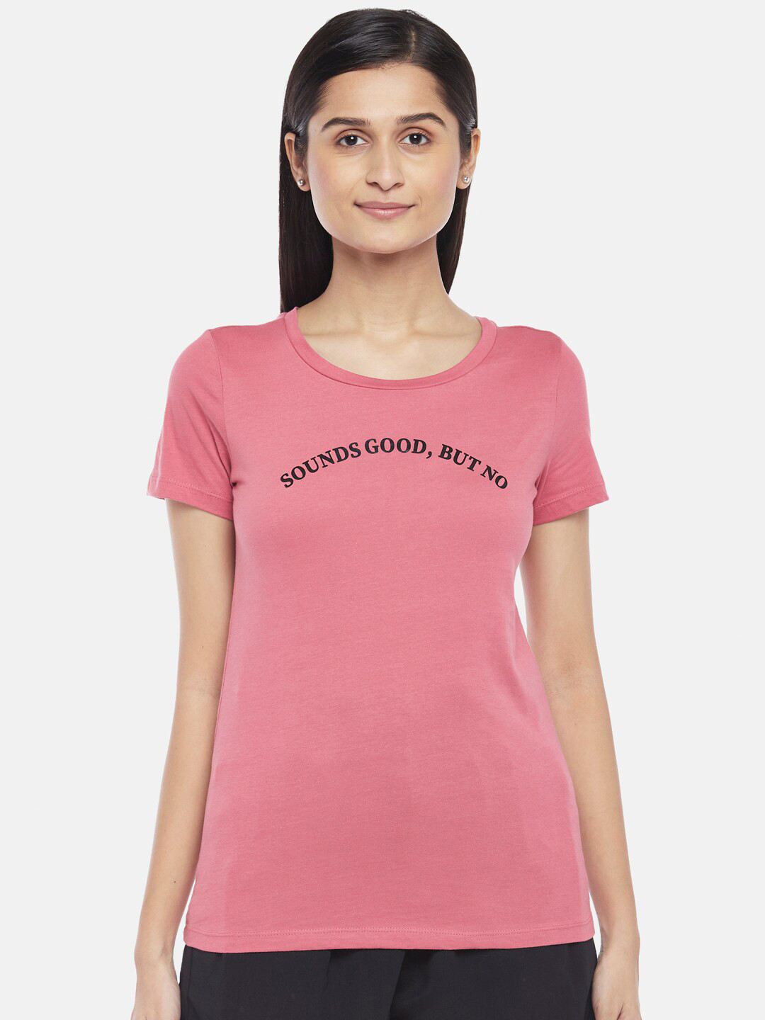 

Honey by Pantaloons Women Pink Typography Printed T-shirt