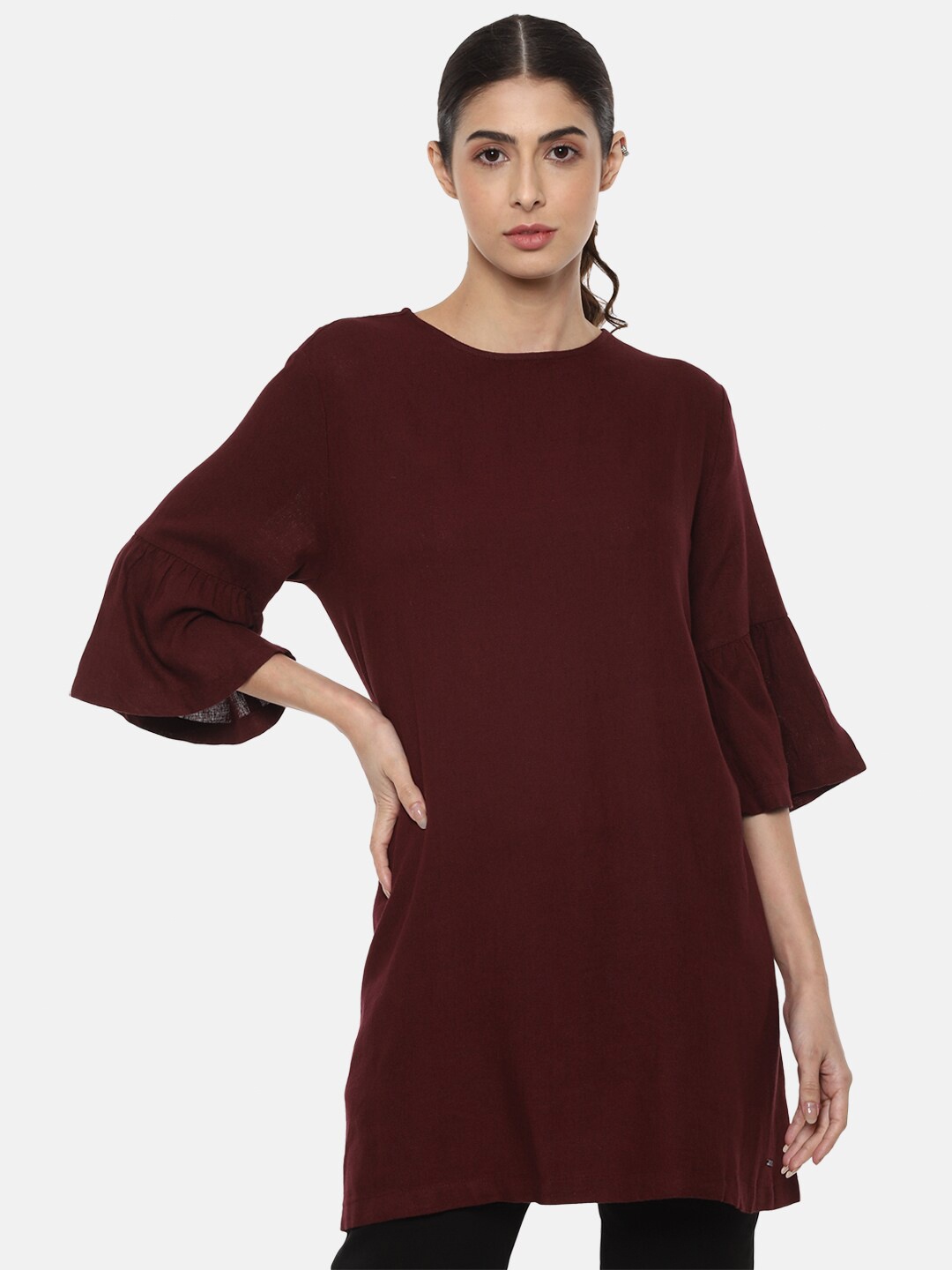 

Van Heusen Woman Maroon Viscose Rayon Tunic