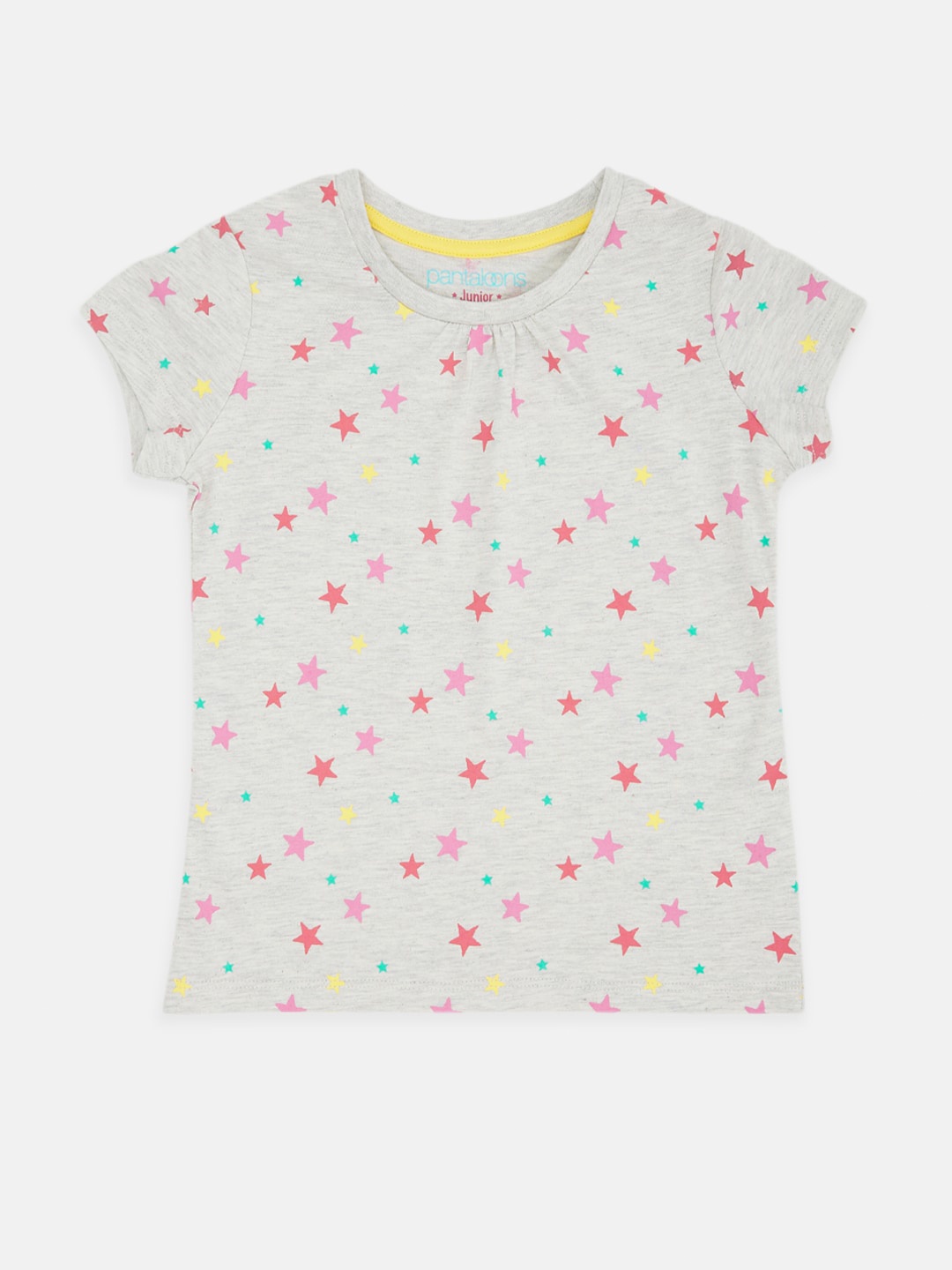 

Pantaloons Junior Girls Off White Printed Pure Cotton T-shirt