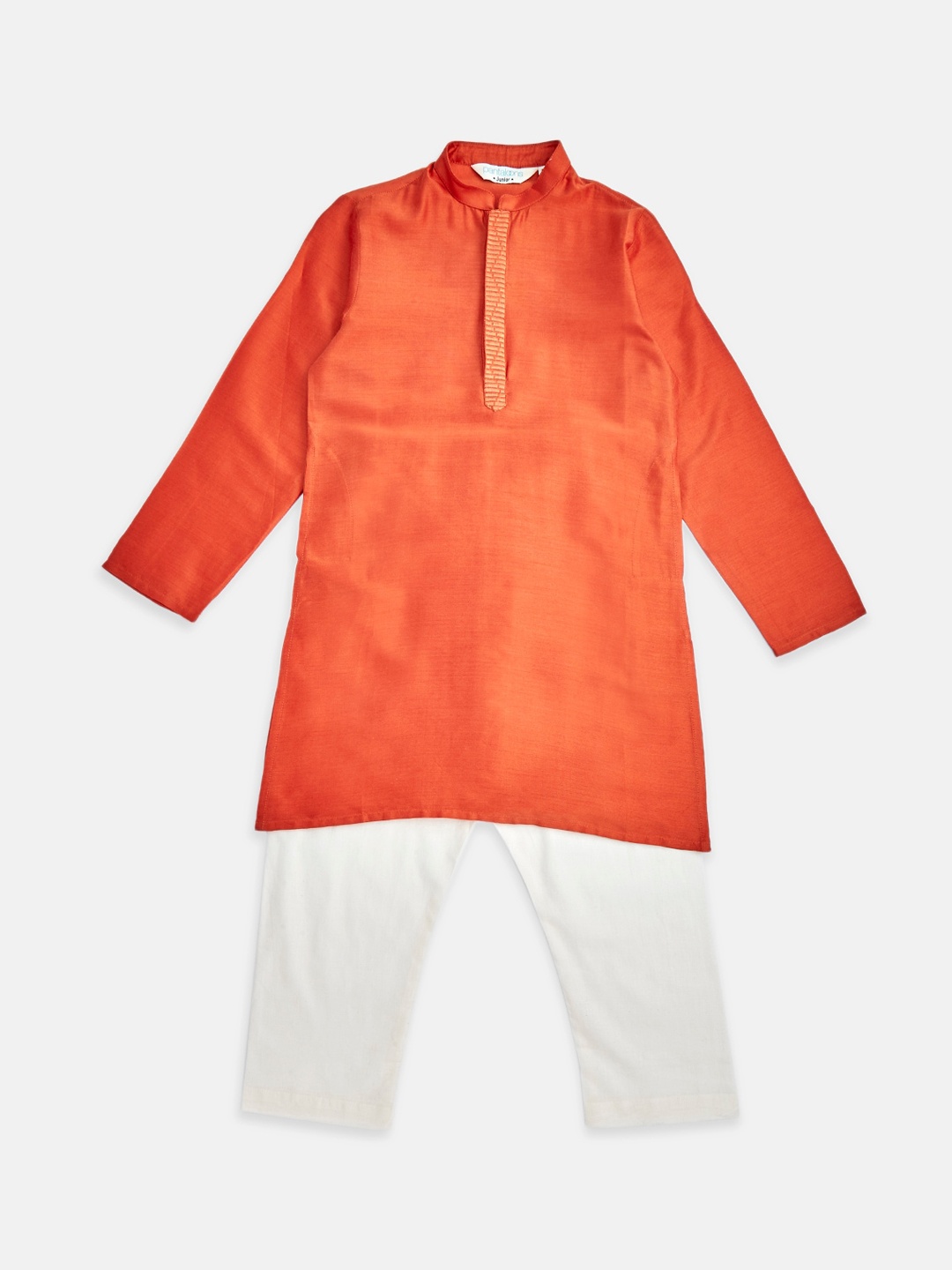 

indus route by Pantaloons Boys Coral & White Regular Kurta with Pyjamas