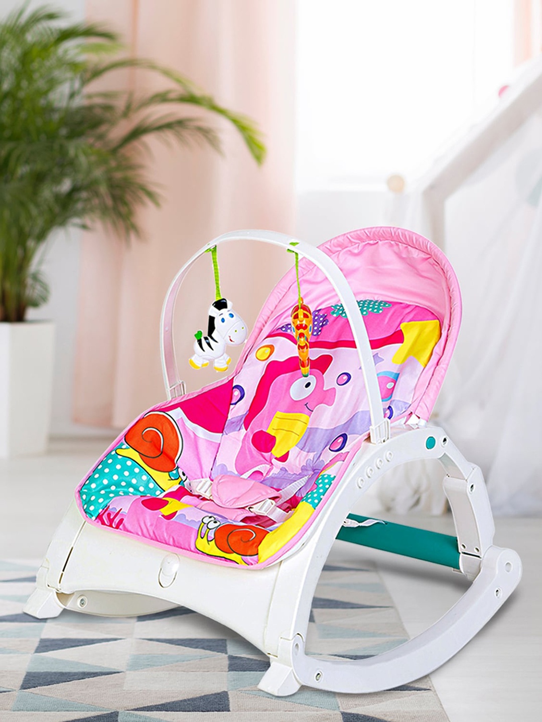 

Baby Moo Unisex Kids Pink Baby Portable Rocker