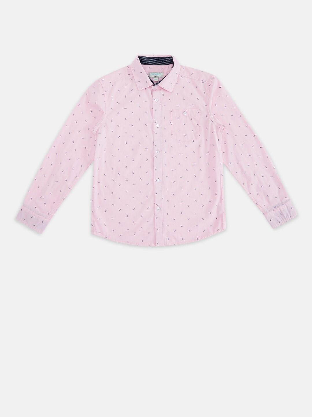 

Pantaloons Junior Boys Pink Opaque Printed Casual Shirt