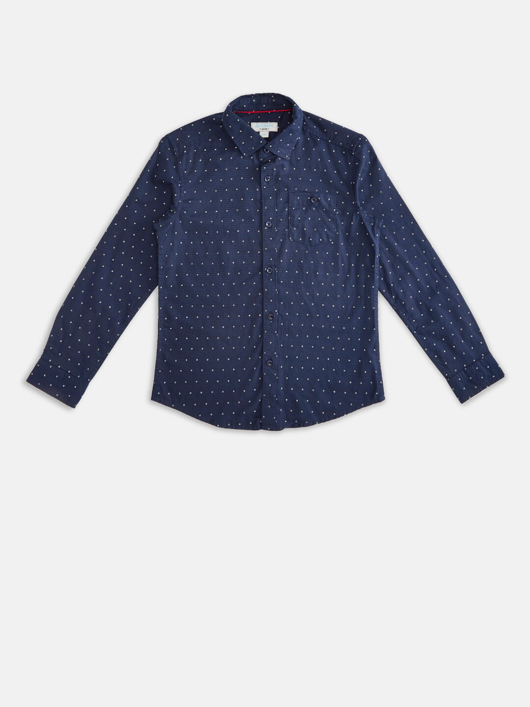 

Pantaloons Junior Boys Navy Blue Opaque Printed Casual Shirt