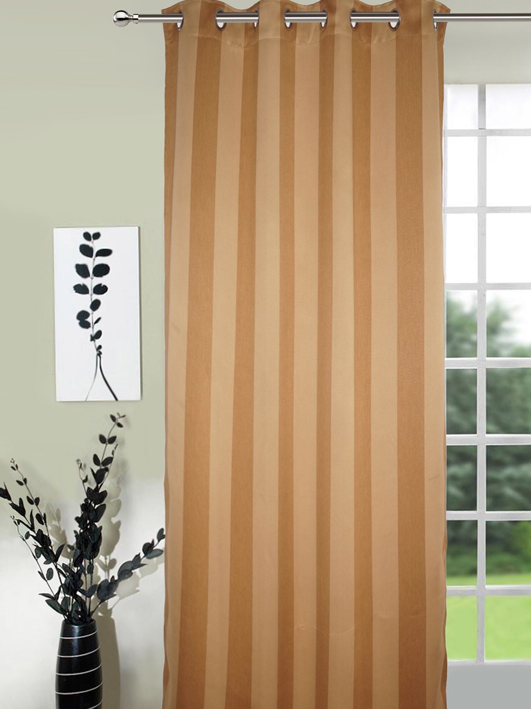 

Lushomes Brown Striped Door Curtain